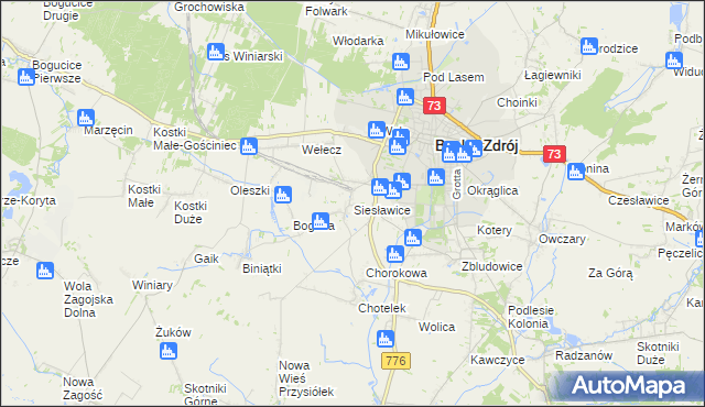 mapa Siesławice, Siesławice na mapie Targeo