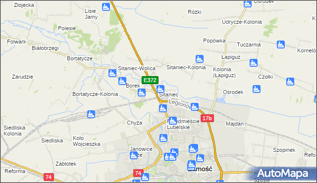 mapa Sitaniec, Sitaniec na mapie Targeo