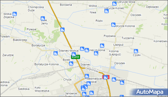 mapa Sitaniec-Kolonia, Sitaniec-Kolonia na mapie Targeo