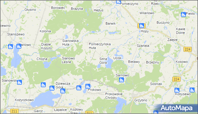 mapa Sitna Góra, Sitna Góra na mapie Targeo