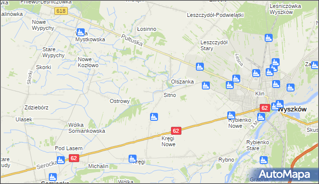 mapa Sitno gmina Wyszków, Sitno gmina Wyszków na mapie Targeo