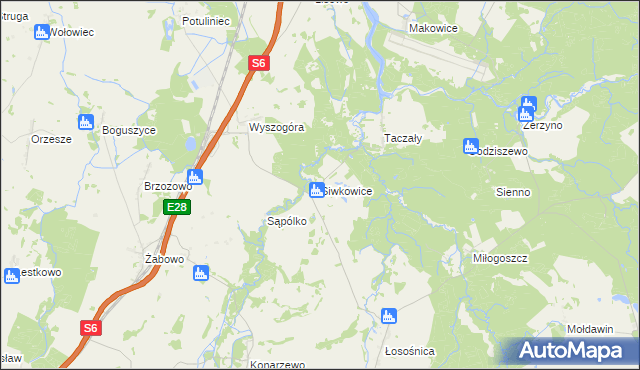 mapa Siwkowice, Siwkowice na mapie Targeo