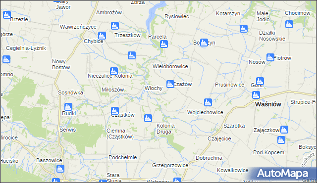 mapa Skały gmina Nowa Słupia, Skały gmina Nowa Słupia na mapie Targeo