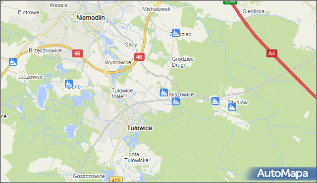 mapa Skarbiszowice, Skarbiszowice na mapie Targeo