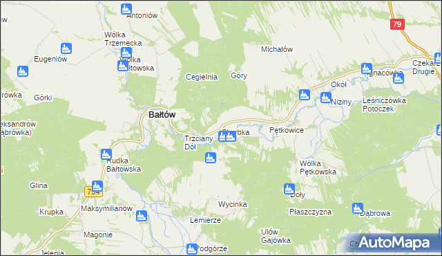 mapa Skarbka, Skarbka na mapie Targeo