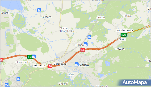 mapa Skibno, Skibno na mapie Targeo