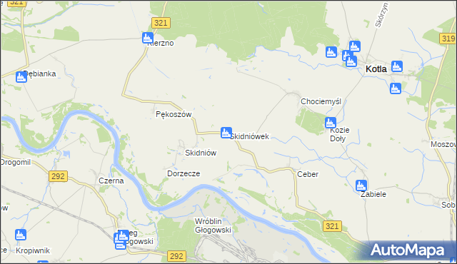 mapa Skidniówek, Skidniówek na mapie Targeo