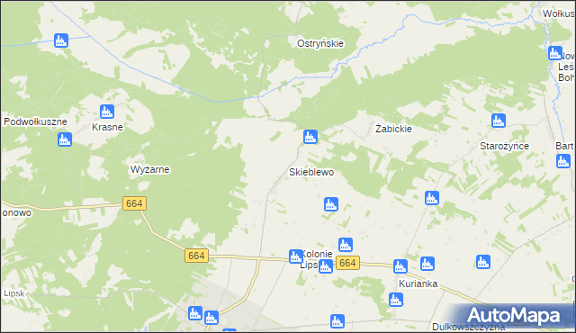 mapa Skieblewo, Skieblewo na mapie Targeo