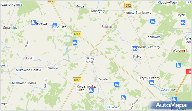 mapa Skiwy Duże, Skiwy Duże na mapie Targeo