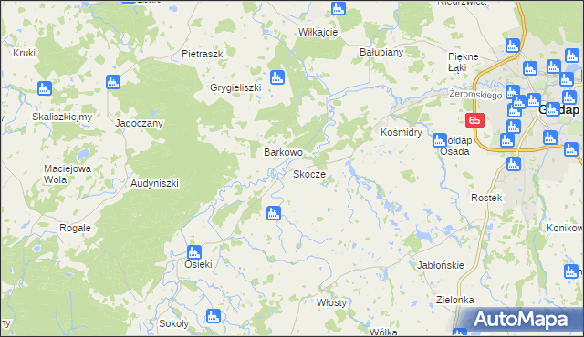 mapa Skocze gmina Gołdap, Skocze gmina Gołdap na mapie Targeo