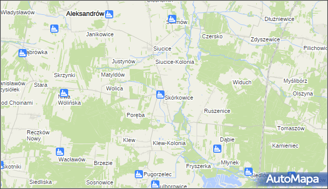 mapa Skórkowice, Skórkowice na mapie Targeo