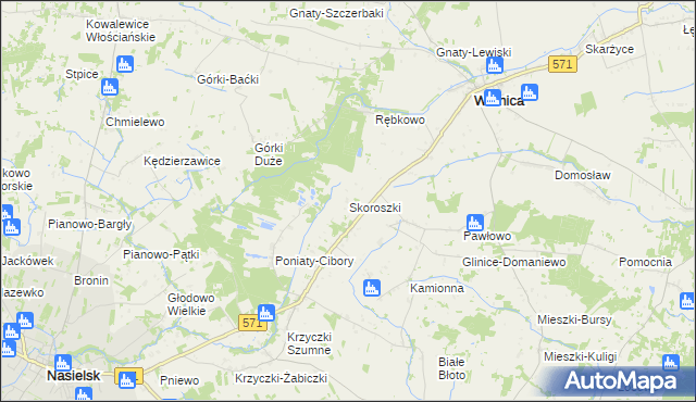 mapa Skoroszki, Skoroszki na mapie Targeo