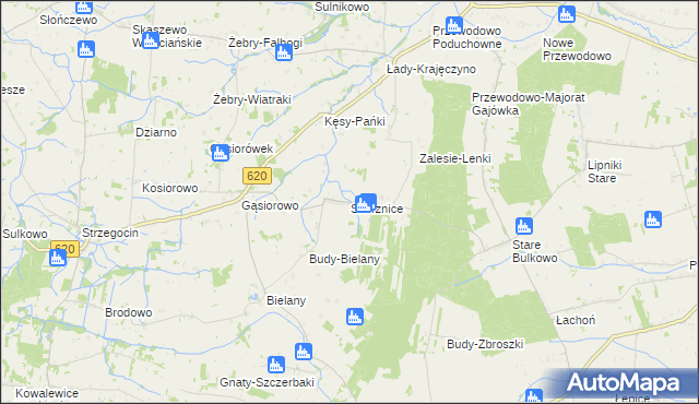 mapa Skórznice, Skórznice na mapie Targeo