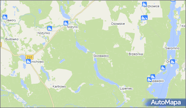 mapa Skotawsko, Skotawsko na mapie Targeo