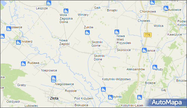 mapa Skotniki Dolne, Skotniki Dolne na mapie Targeo