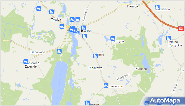 mapa Skotniki gmina Banie, Skotniki gmina Banie na mapie Targeo