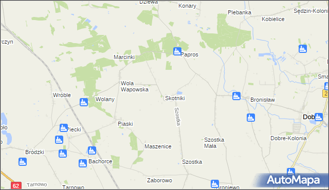 mapa Skotniki gmina Kruszwica, Skotniki gmina Kruszwica na mapie Targeo