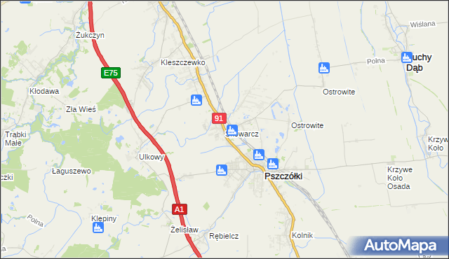 mapa Skowarcz, Skowarcz na mapie Targeo