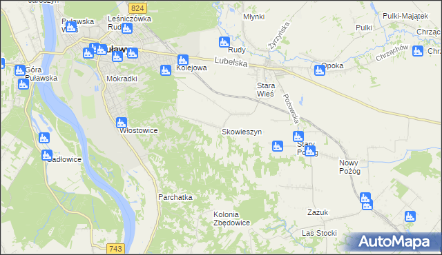 mapa Skowieszyn, Skowieszyn na mapie Targeo