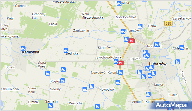 mapa Skrobów-Kolonia, Skrobów-Kolonia na mapie Targeo