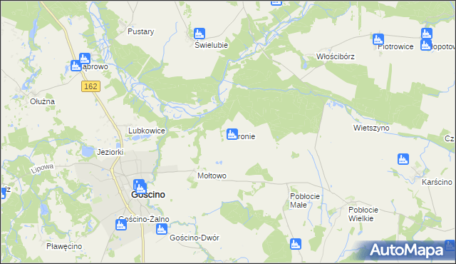 mapa Skronie, Skronie na mapie Targeo