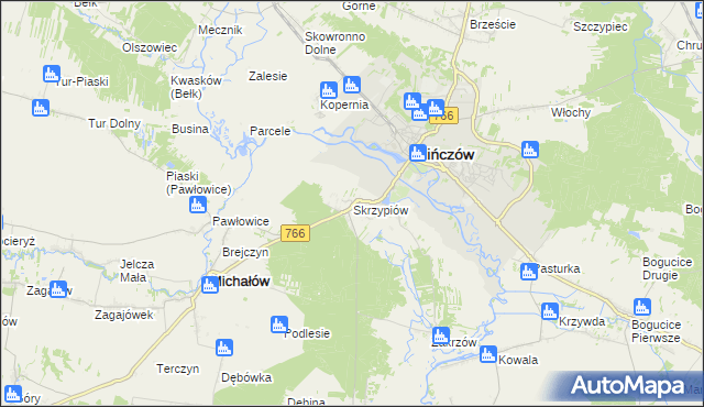 mapa Skrzypiów, Skrzypiów na mapie Targeo