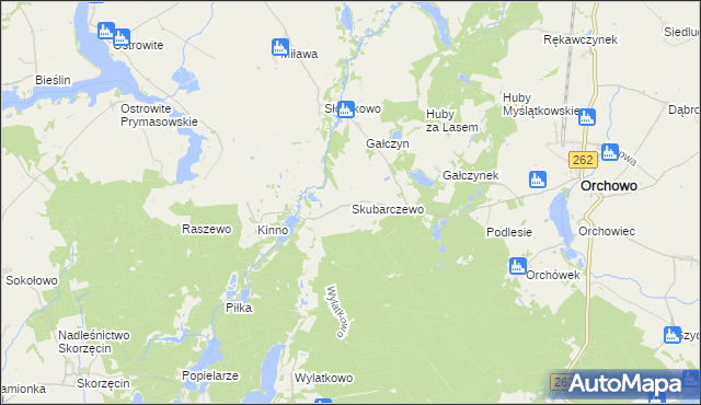 mapa Skubarczewo, Skubarczewo na mapie Targeo