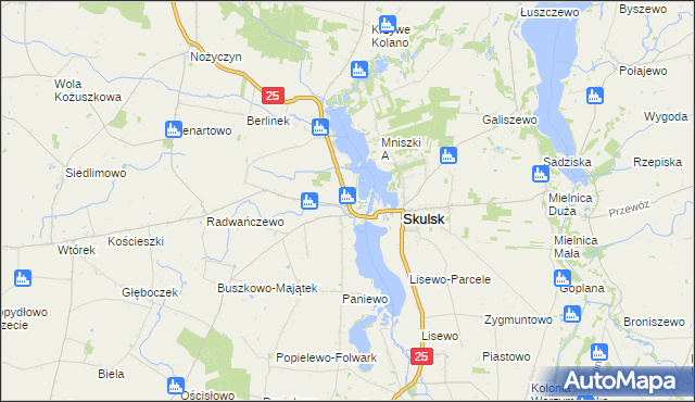 mapa Skulska Wieś, Skulska Wieś na mapie Targeo