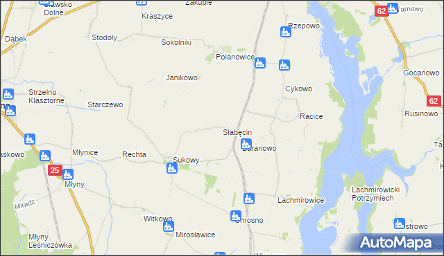 mapa Słabęcin, Słabęcin na mapie Targeo