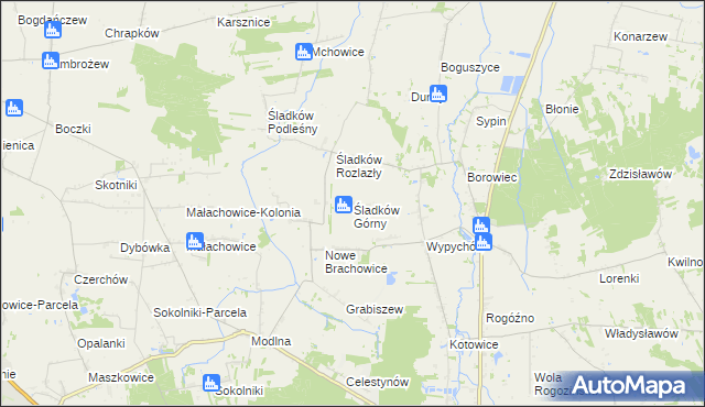 mapa Śladków Górny, Śladków Górny na mapie Targeo