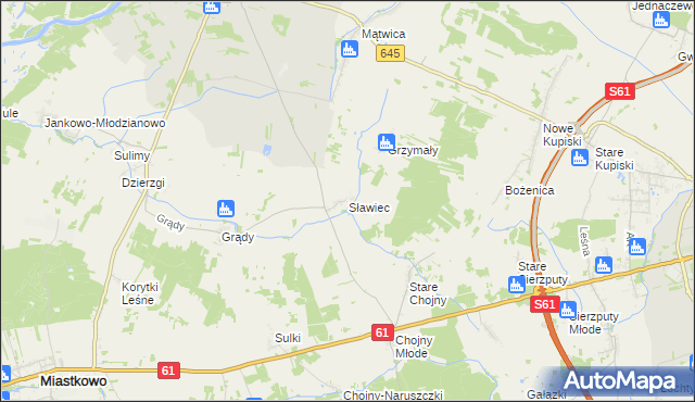 mapa Sławiec, Sławiec na mapie Targeo