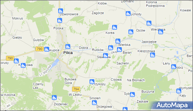 mapa Sławniów, Sławniów na mapie Targeo