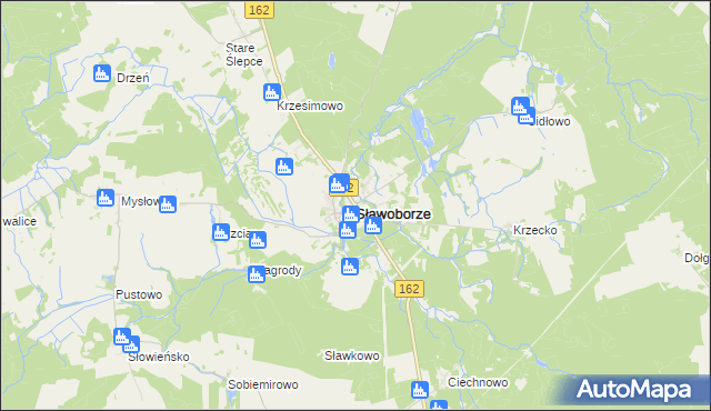 mapa Sławoborze, Sławoborze na mapie Targeo