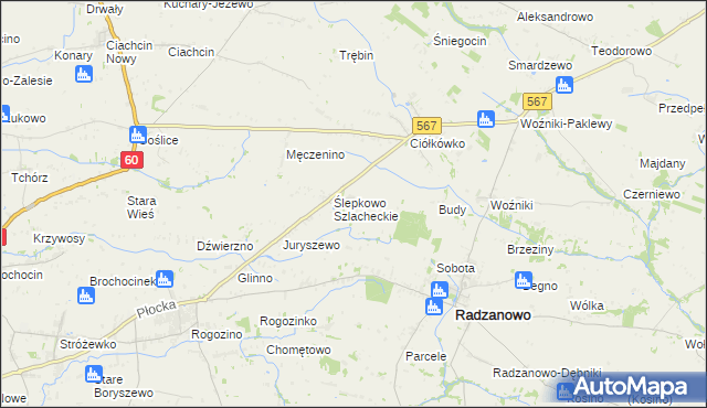 mapa Ślepkowo Królewskie, Ślepkowo Królewskie na mapie Targeo