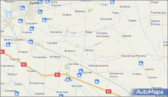 mapa Śleszyn, Śleszyn na mapie Targeo