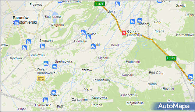mapa Ślęzaki, Ślęzaki na mapie Targeo