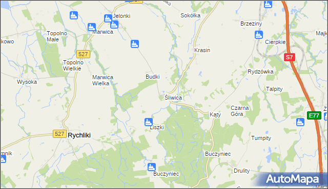 mapa Śliwica, Śliwica na mapie Targeo