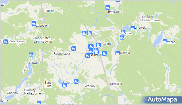 mapa Śliwice powiat tucholski, Śliwice powiat tucholski na mapie Targeo