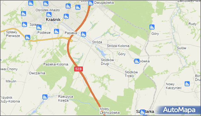 mapa Słodków Drugi, Słodków Drugi na mapie Targeo