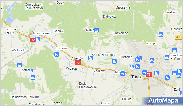 mapa Słodków-Kolonia, Słodków-Kolonia na mapie Targeo