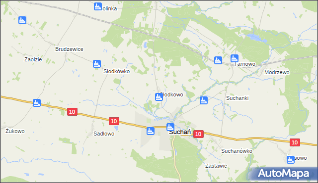 mapa Słodkowo, Słodkowo na mapie Targeo