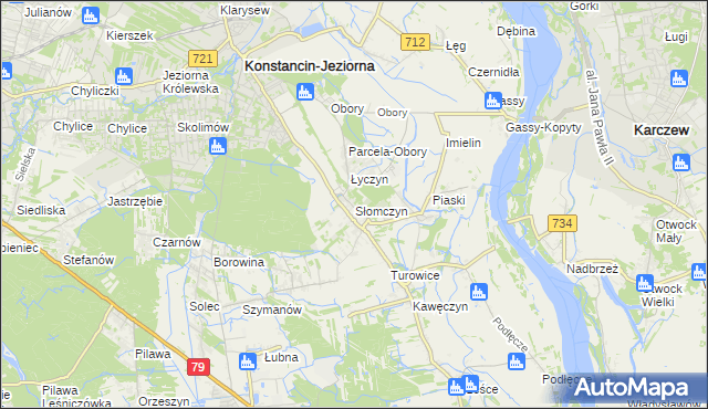 mapa Słomczyn gmina Konstancin-Jeziorna, Słomczyn gmina Konstancin-Jeziorna na mapie Targeo