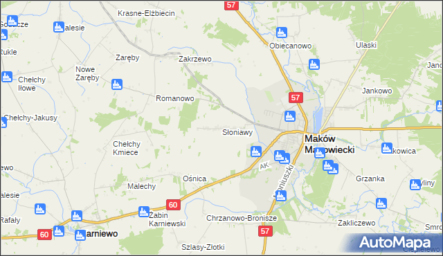 mapa Słoniawy, Słoniawy na mapie Targeo