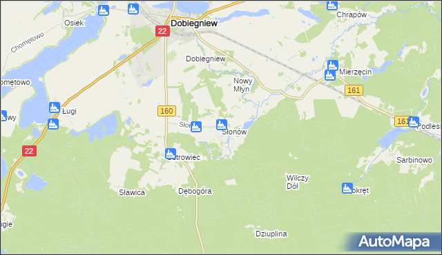 mapa Słonów, Słonów na mapie Targeo