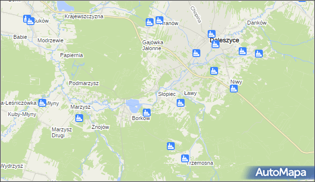 mapa Słopiec, Słopiec na mapie Targeo