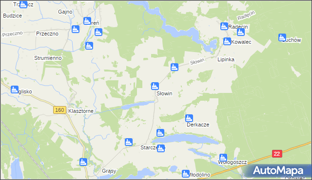 mapa Słowin, Słowin na mapie Targeo