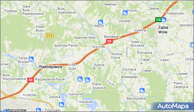 mapa Słubica A, Słubica A na mapie Targeo