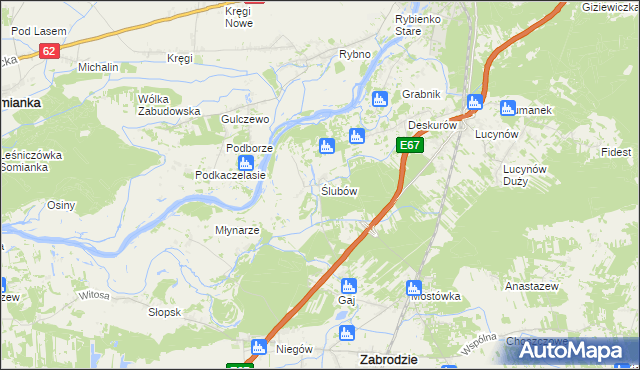 mapa Ślubów gmina Wyszków, Ślubów gmina Wyszków na mapie Targeo