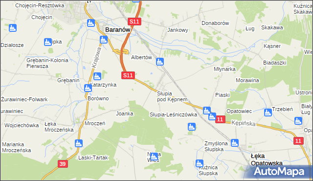 mapa Słupia pod Kępnem, Słupia pod Kępnem na mapie Targeo