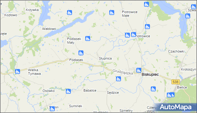 mapa Słupnica, Słupnica na mapie Targeo